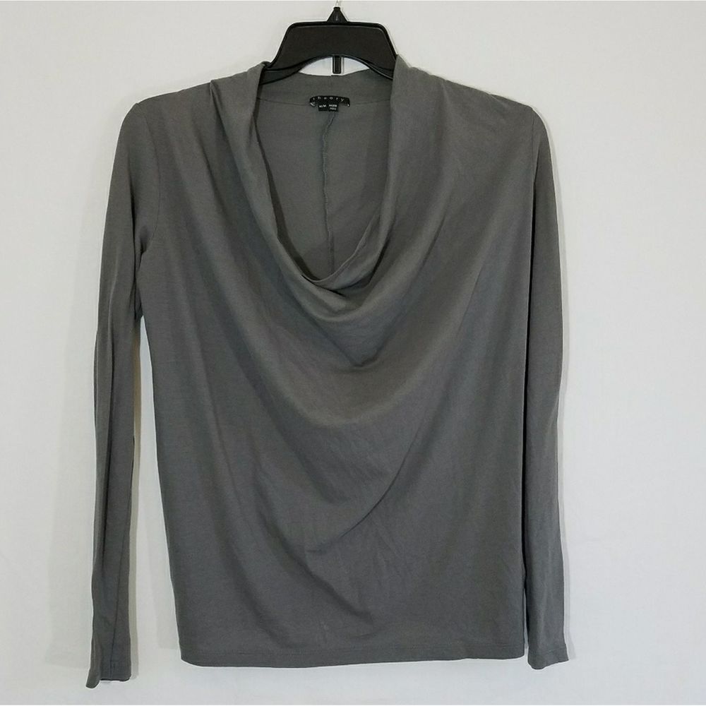 Theory Off the Shoulder Long Sleeve Wide Neck